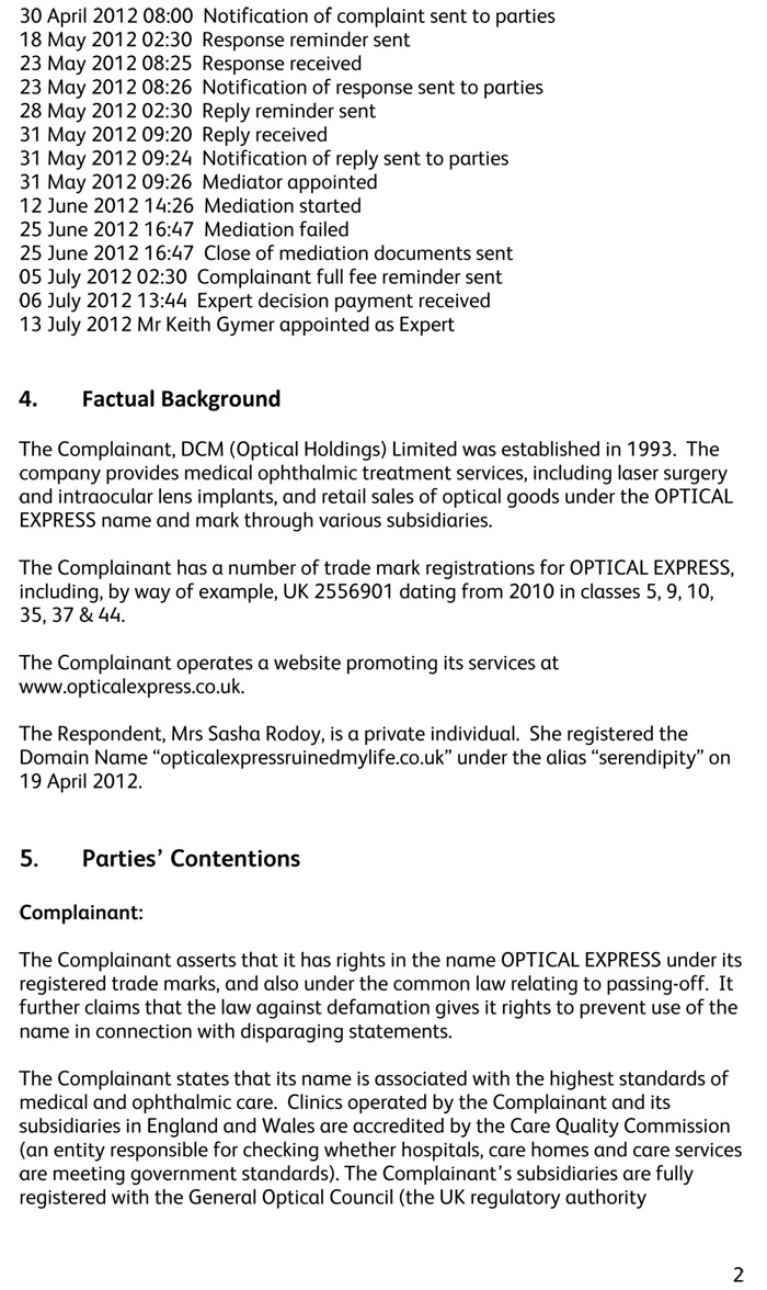 OpticalExpressRuinedMyLife.co.uk - Nominet Decision